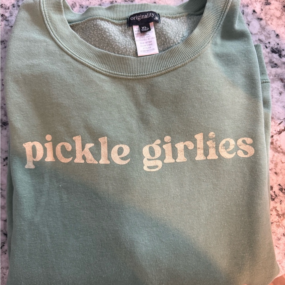 Pickle Girlies Women's Crew Neck Sweater - Green - Picture 2 of 2